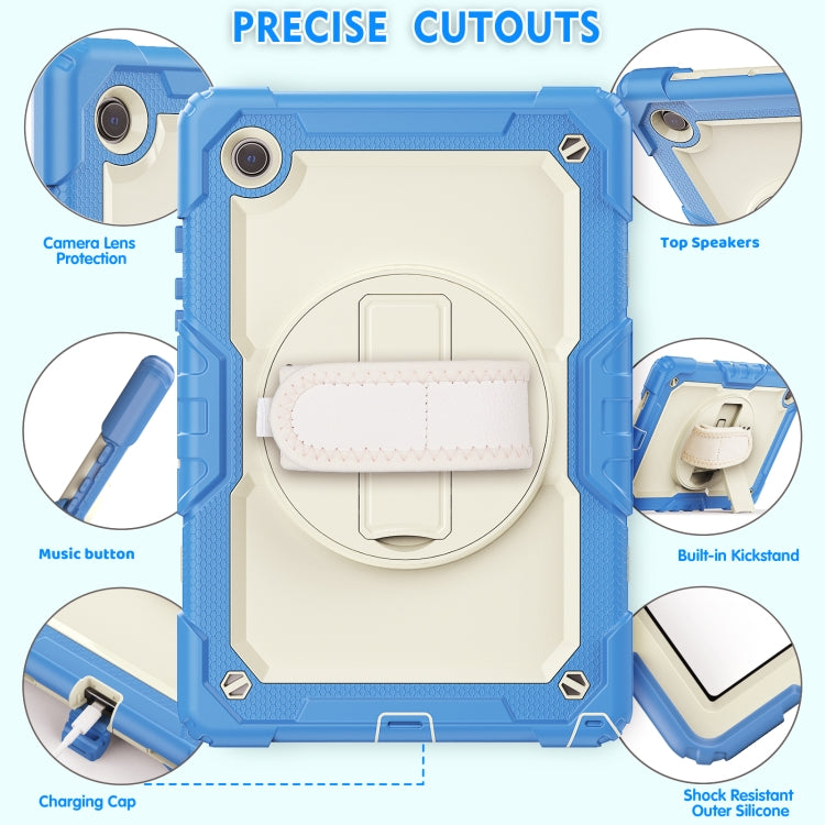 For Samsung Galaxy Tab A8 10.5 2021 X200 / X205 Silicone + PC Tablet Case(Beige + Cyan) - Other Galaxy Tab PC by buy2fix | Online Shopping UK | buy2fix