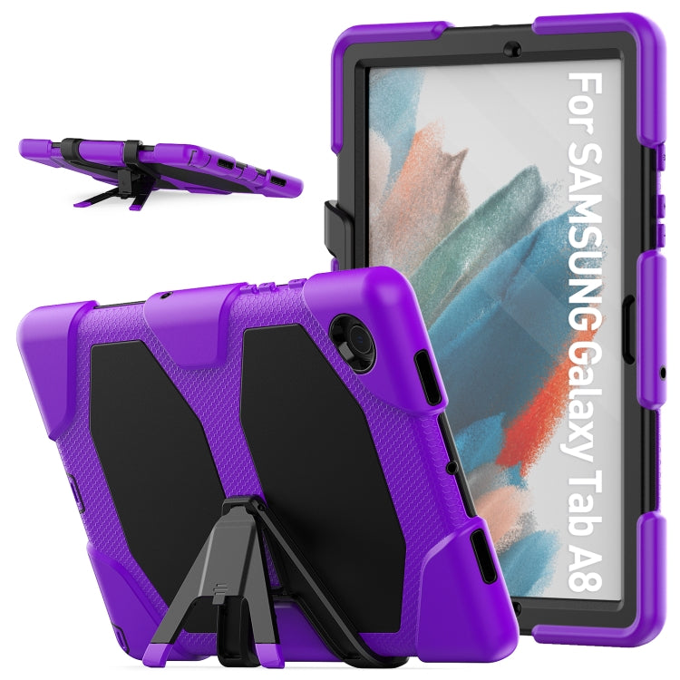 For Samsung Galaxy Tab A8 10.5 2021 X200 / X205 Colorful Silicon + PC Tablet Case(Purple) - Other Galaxy Tab PC by buy2fix | Online Shopping UK | buy2fix
