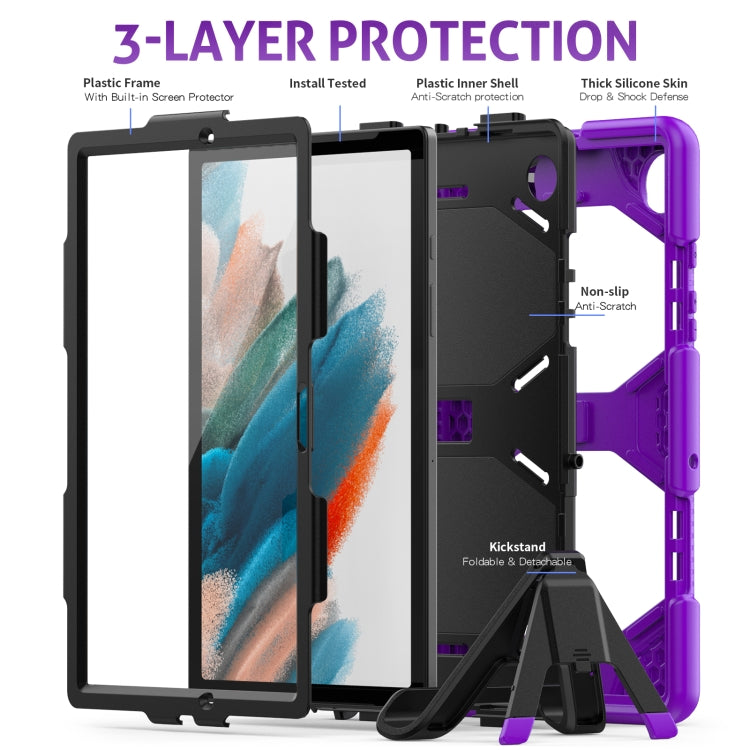 For Samsung Galaxy Tab A8 10.5 2021 X200 / X205 Colorful Silicon + PC Tablet Case(Purple) - Other Galaxy Tab PC by buy2fix | Online Shopping UK | buy2fix