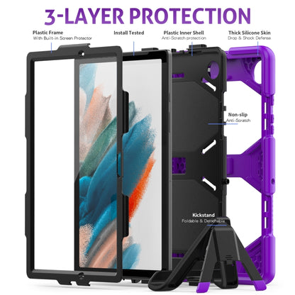 For Samsung Galaxy Tab A8 10.5 2021 X200 / X205 Colorful Silicon + PC Tablet Case(Purple) - Other Galaxy Tab PC by buy2fix | Online Shopping UK | buy2fix