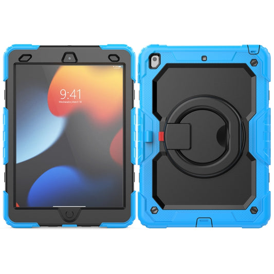 For iPad 10.2 2021 / 2020 / 2019 Silicone + PC Tablet Case with Shoulder Strap(Light Blue+Black) - iPad 10.2 Cases by buy2fix | Online Shopping UK | buy2fix