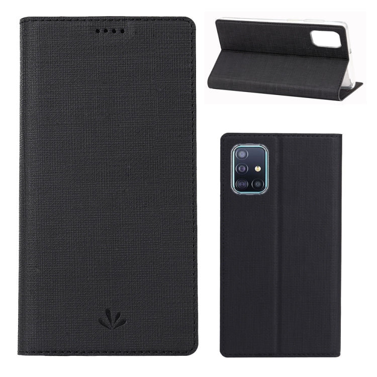 For Galaxy A71 ViLi Magnet Horizontal Flip Shockproof TPU + PU Leather Protective Case  Card Slot & Holder(Black) - Galaxy Phone Cases by ViLi | Online Shopping UK | buy2fix