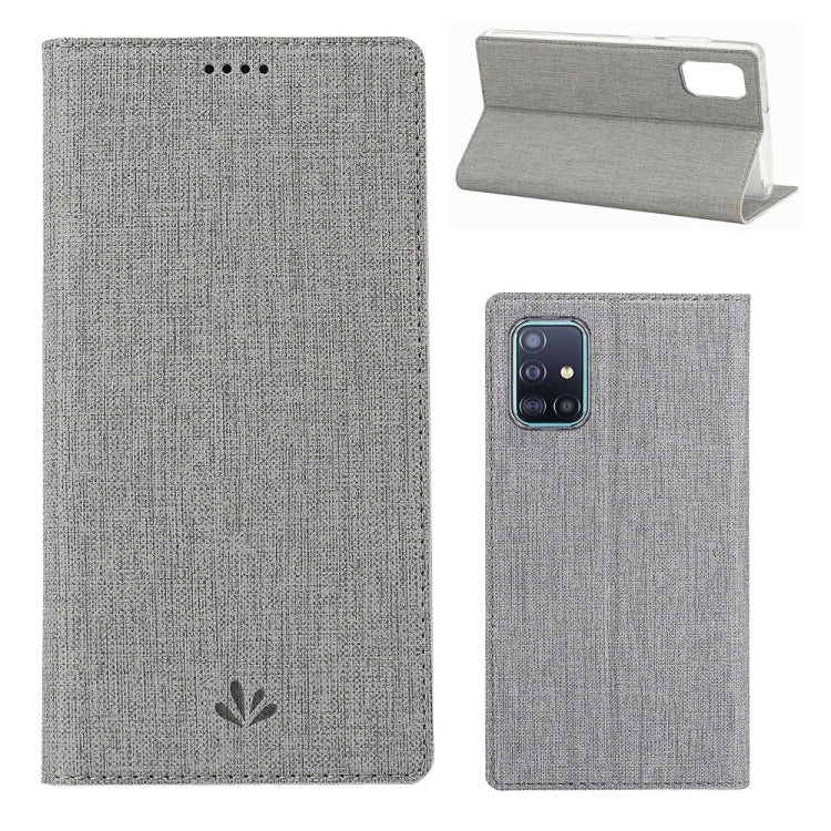 For Galaxy A71 ViLi Magnet Horizontal Flip Shockproof TPU + PU Leather Protective Case  Card Slot & Holder(Grey) - Galaxy Phone Cases by ViLi | Online Shopping UK | buy2fix
