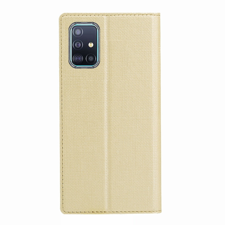For Galaxy A71 ViLi Magnet Horizontal Flip Shockproof TPU + PU Leather Protective Case  Card Slot & Holder(Champaign Gold) - Galaxy Phone Cases by ViLi | Online Shopping UK | buy2fix