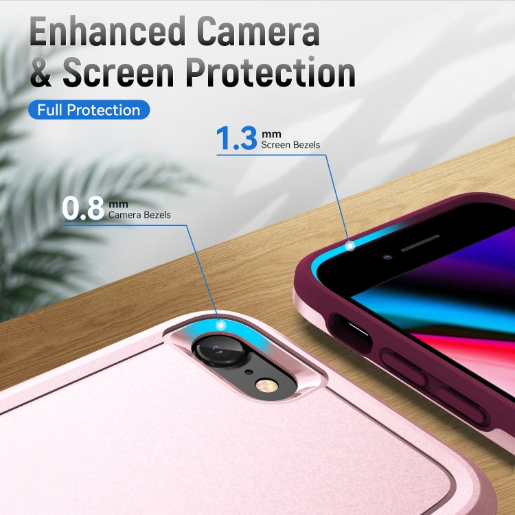 For iPhone SE 2022 / SE 2020 / 8 / 7 Pioneer Armor Heavy Duty PC + TPU Phone Case(Pink) by buy2fix