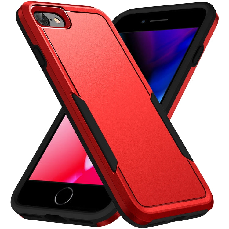 For iPhone SE 2022 / SE 2020 / 8 / 7 Pioneer Armor Heavy Duty PC + TPU Phone Case(Red Black) by buy2fix