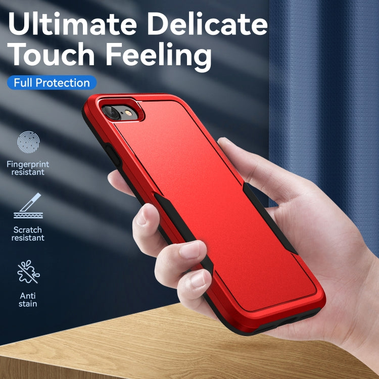 For iPhone SE 2022 / SE 2020 / 8 / 7 Pioneer Armor Heavy Duty PC + TPU Phone Case(Red Black) by buy2fix