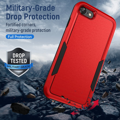 For iPhone SE 2022 / SE 2020 / 8 / 7 Pioneer Armor Heavy Duty PC + TPU Phone Case(Red Black) by buy2fix