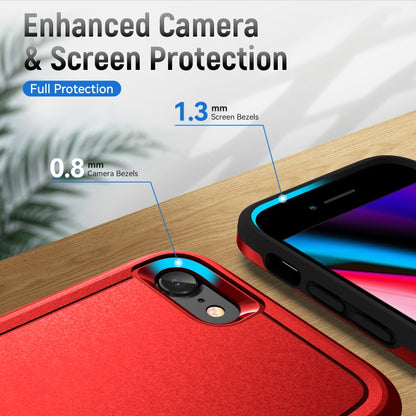 For iPhone SE 2022 / SE 2020 / 8 / 7 Pioneer Armor Heavy Duty PC + TPU Phone Case(Red Black) by buy2fix