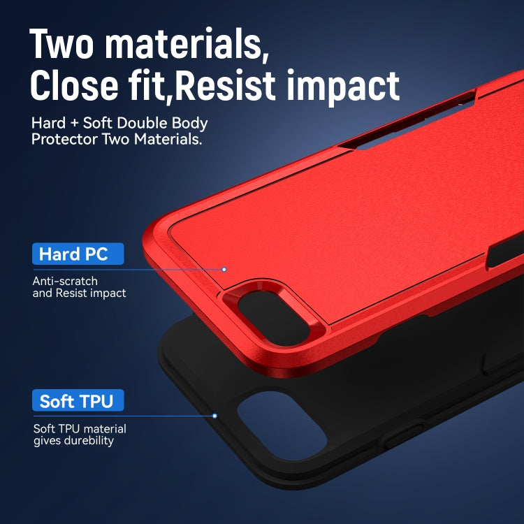 For iPhone SE 2022 / SE 2020 / 8 / 7 Pioneer Armor Heavy Duty PC + TPU Phone Case(Red Black) by buy2fix