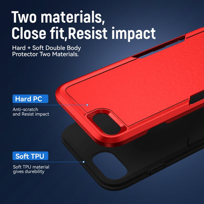 For iPhone SE 2022 / SE 2020 / 8 / 7 Pioneer Armor Heavy Duty PC + TPU Phone Case(Red Black) by buy2fix