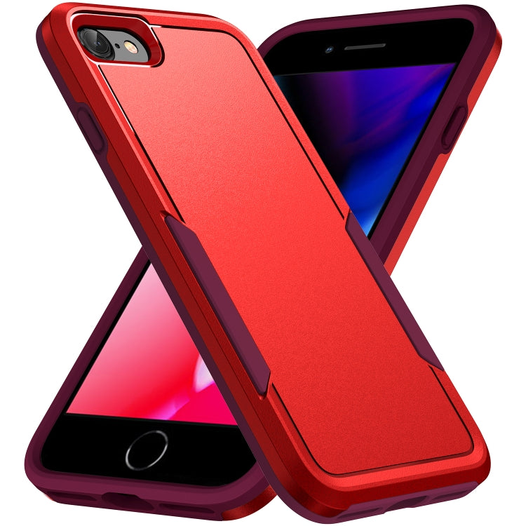 For iPhone SE 2022 / SE 2020 / 8 / 7 Pioneer Armor Heavy Duty PC + TPU Phone Case(Red) by buy2fix