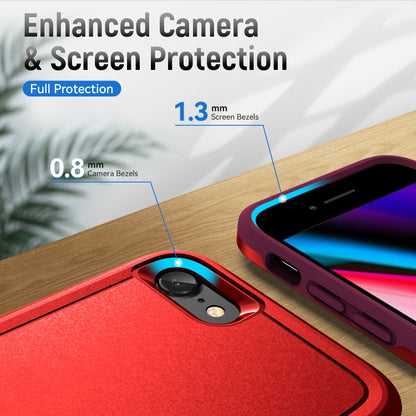 For iPhone SE 2022 / SE 2020 / 8 / 7 Pioneer Armor Heavy Duty PC + TPU Phone Case(Red) by buy2fix