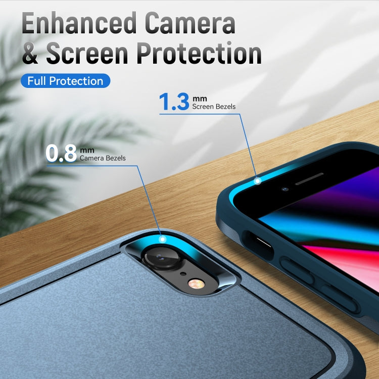 For iPhone SE 2022 / SE 2020 / 8 / 7 Pioneer Armor Heavy Duty PC + TPU Phone Case(Blue) by buy2fix