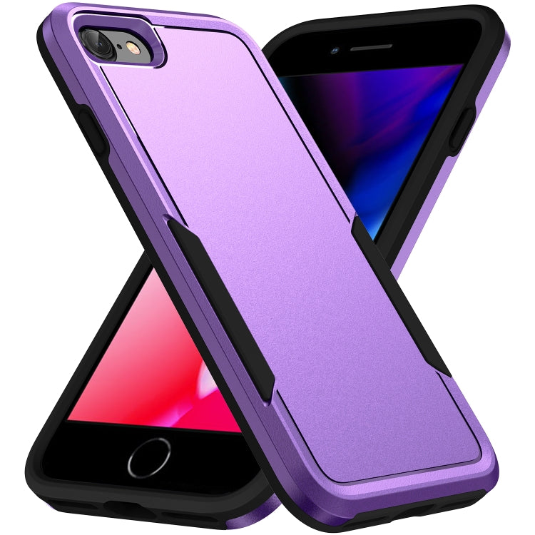 For iPhone SE 2022 / SE 2020 / 8 / 7 Pioneer Armor Heavy Duty PC + TPU Phone Case(Purple Black) by buy2fix