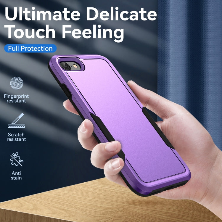 For iPhone SE 2022 / SE 2020 / 8 / 7 Pioneer Armor Heavy Duty PC + TPU Phone Case(Purple Black) by buy2fix