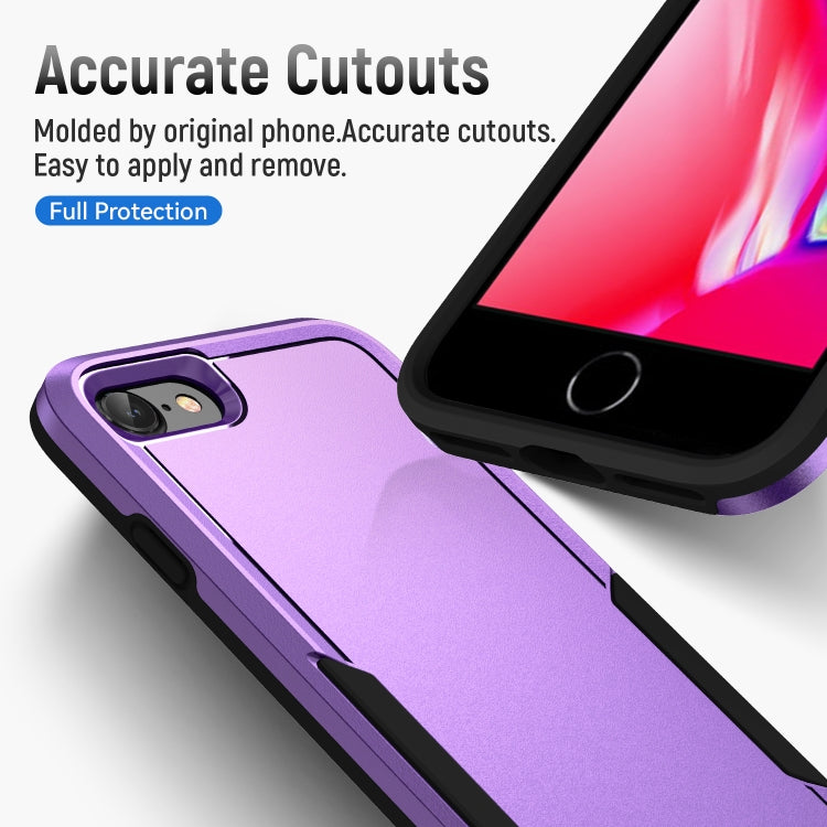 For iPhone SE 2022 / SE 2020 / 8 / 7 Pioneer Armor Heavy Duty PC + TPU Phone Case(Purple Black) by buy2fix