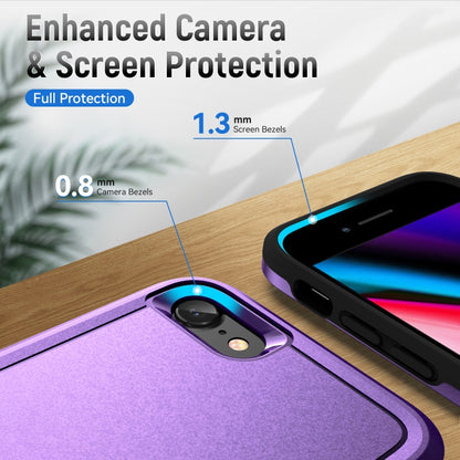For iPhone SE 2022 / SE 2020 / 8 / 7 Pioneer Armor Heavy Duty PC + TPU Phone Case(Purple Black) by buy2fix