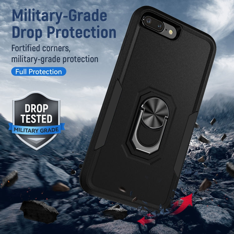 Pioneer Armor Heavy Duty PC + TPU Holder Phone Case For iPhone 8 Plus / 7 Plus(Black) - More iPhone Cases by buy2fix | Online Shopping UK | buy2fix