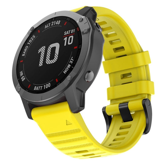 For Garmin Fenix 7X Silicone Watch Band(Yellow) - Watch Bands by buy2fix | Online Shopping UK | buy2fix