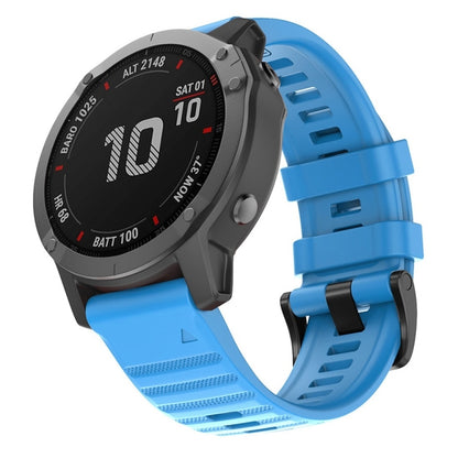 For Garmin Fenix 7X Silicone Watch Band(Sky Blue) - Watch Bands by buy2fix | Online Shopping UK | buy2fix