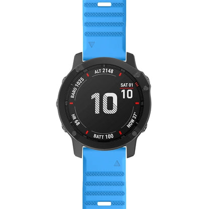 For Garmin Fenix 7X Silicone Watch Band(Sky Blue) - Watch Bands by buy2fix | Online Shopping UK | buy2fix
