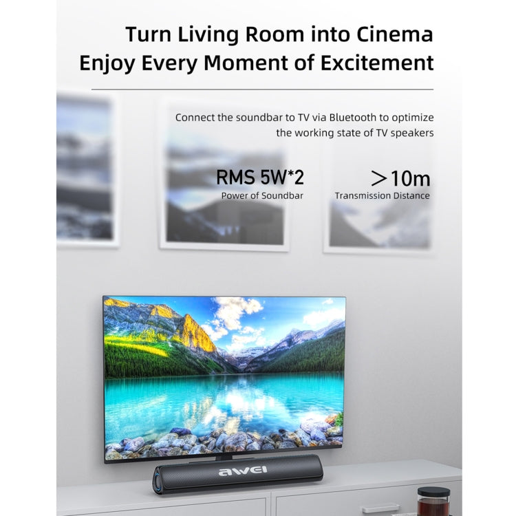 awei Y333 TWS Desktop Wireless Bluetooth Speaker(Black) - Desktop Speaker by awei | Online Shopping UK | buy2fix