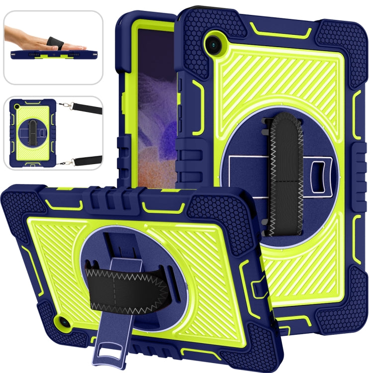 For Samsung Galaxy Tab A8 10.5 2021 360 Degree Rotation Contrast Color Silicone + PC Tablet Case(Navy+Yellow Green) - Other Galaxy Tab PC by buy2fix | Online Shopping UK | buy2fix