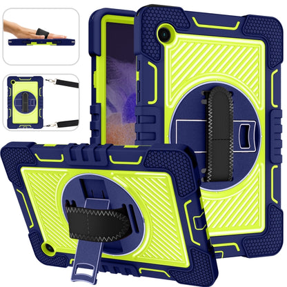 For Samsung Galaxy Tab A8 10.5 2021 360 Degree Rotation Contrast Color Silicone + PC Tablet Case(Navy+Yellow Green) - Other Galaxy Tab PC by buy2fix | Online Shopping UK | buy2fix