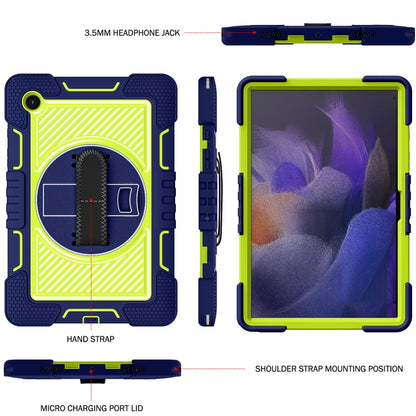 For Samsung Galaxy Tab A8 10.5 2021 360 Degree Rotation Contrast Color Silicone + PC Tablet Case(Navy+Yellow Green) - Other Galaxy Tab PC by buy2fix | Online Shopping UK | buy2fix