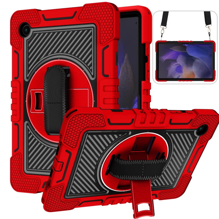 For Samsung Galaxy Tab A8 10.5 2021 360 Degree Rotation Contrast Color Silicone + PC Tablet Case(Red+Black) - Other Galaxy Tab PC by buy2fix | Online Shopping UK | buy2fix