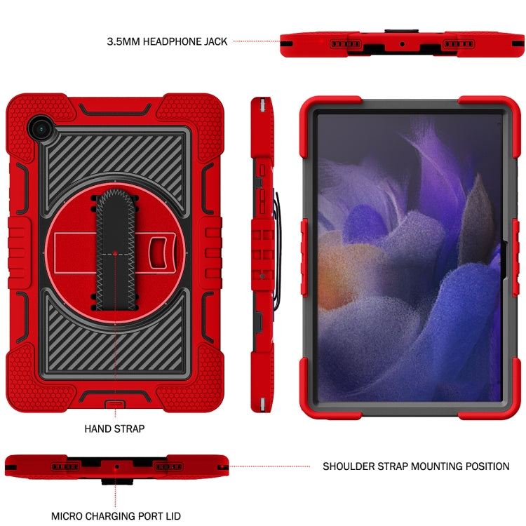 For Samsung Galaxy Tab A8 10.5 2021 360 Degree Rotation Contrast Color Silicone + PC Tablet Case(Red+Black) - Other Galaxy Tab PC by buy2fix | Online Shopping UK | buy2fix
