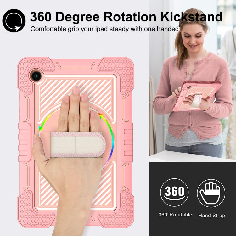 For Samsung Galaxy Tab A8 10.5 2021 360 Degree Rotation Contrast Color Silicone + PC Tablet Case(Rose Gold) - Other Galaxy Tab PC by buy2fix | Online Shopping UK | buy2fix