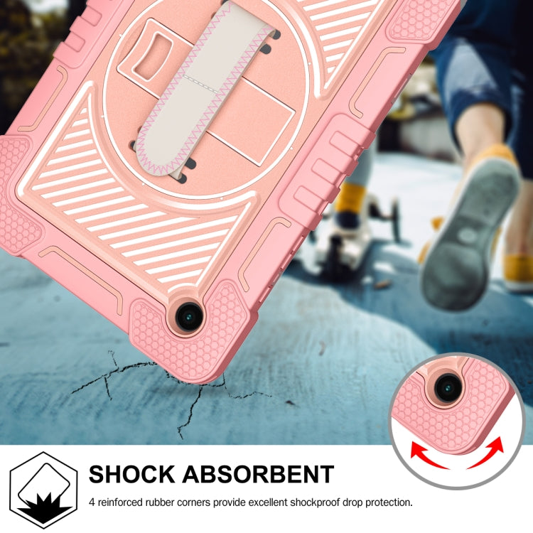 For Samsung Galaxy Tab A8 10.5 2021 360 Degree Rotation Contrast Color Silicone + PC Tablet Case(Rose Gold) - Other Galaxy Tab PC by buy2fix | Online Shopping UK | buy2fix