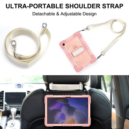 For Samsung Galaxy Tab A8 10.5 2021 360 Degree Rotation Contrast Color Silicone + PC Tablet Case(Rose Gold) - Other Galaxy Tab PC by buy2fix | Online Shopping UK | buy2fix