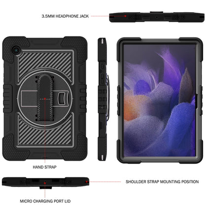 For Samsung Galaxy Tab A8 10.5 2021 360 Degree Rotation Contrast Color Silicone + PC Tablet Case(Black) - Other Galaxy Tab PC by buy2fix | Online Shopping UK | buy2fix
