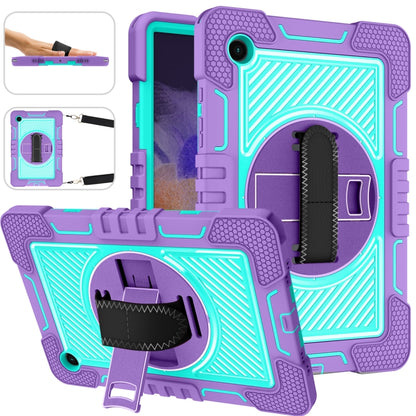 For Samsung Galaxy Tab A8 10.5 2021 360 Degree Rotation Contrast Color Silicone + PC Tablet Case(Purple + Mint Green) - Other Galaxy Tab PC by buy2fix | Online Shopping UK | buy2fix