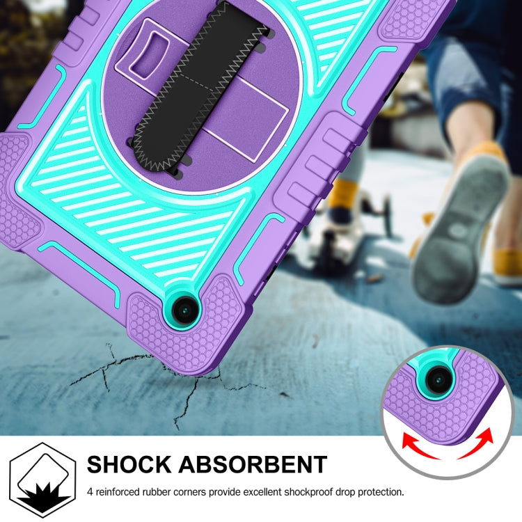 For Samsung Galaxy Tab A8 10.5 2021 360 Degree Rotation Contrast Color Silicone + PC Tablet Case(Purple + Mint Green) - Other Galaxy Tab PC by buy2fix | Online Shopping UK | buy2fix