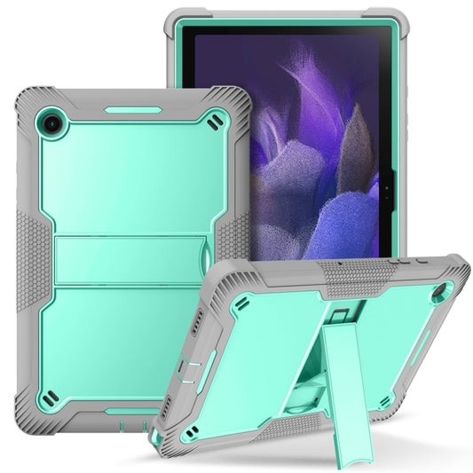 For Samsung Galaxy Tab A8 10.5 2021 Silicone + PC Shockproof Protective Tablet Case with Holder(Gray + Green) - Other Galaxy Tab PC by buy2fix | Online Shopping UK | buy2fix
