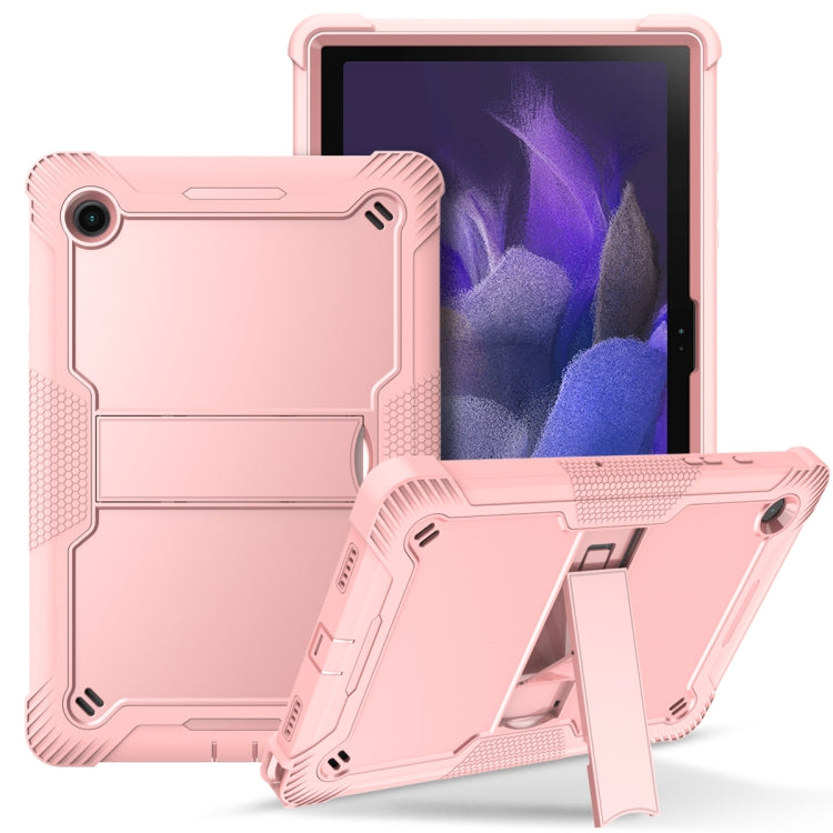 For Samsung Galaxy Tab A8 10.5 2021 Silicone + PC Shockproof Protective Tablet Case with Holder(Rose Gold) - Other Galaxy Tab PC by buy2fix | Online Shopping UK | buy2fix
