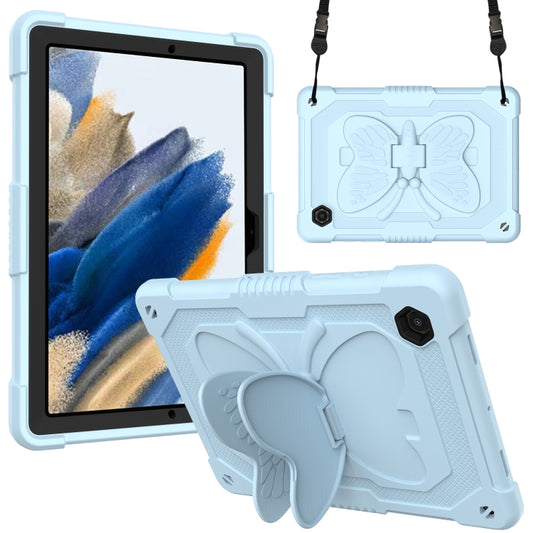 For Samsung Galaxy Tab A8 10.5 2021 Beige PC + Silicone Holder Tablet Case(Ice Blue) - Other Galaxy Tab PC by buy2fix | Online Shopping UK | buy2fix