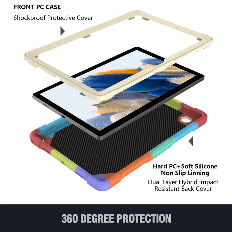 For Samsung Galaxy Tab A8 10.5 2021 Beige PC + Silicone Holder Tablet Case(Colorful Red) - Other Galaxy Tab PC by buy2fix | Online Shopping UK | buy2fix