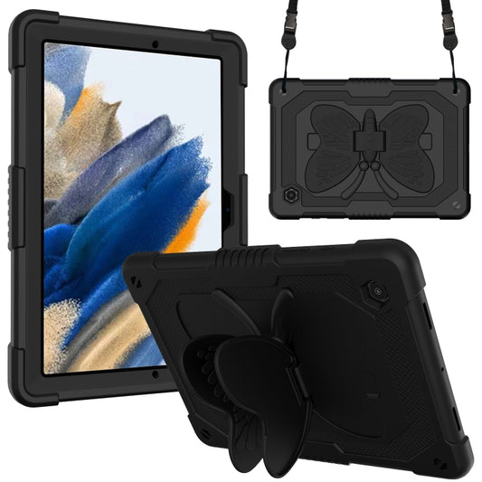 For Samsung Galaxy Tab A8 10.5 2021 Beige PC + Silicone Holder Tablet Case(Black) - Other Galaxy Tab PC by buy2fix | Online Shopping UK | buy2fix