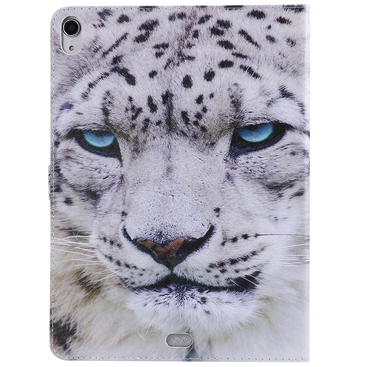 For iPad Pro 11 (2018) Colored Drawing Pattern Horizontal Flip PU Leather Case with Holder & Card Slots & Wallet(White Panther) - iPad Pro 11 (2018) Cases by buy2fix | Online Shopping UK | buy2fix