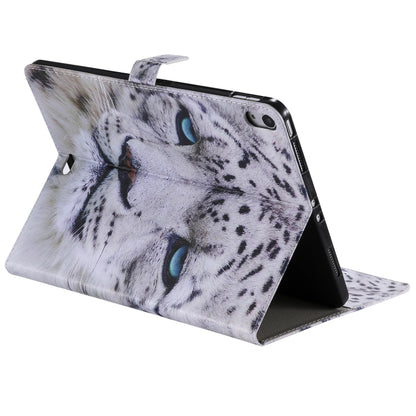 For iPad Pro 11 (2018) Colored Drawing Pattern Horizontal Flip PU Leather Case with Holder & Card Slots & Wallet(White Panther) - iPad Pro 11 (2018) Cases by buy2fix | Online Shopping UK | buy2fix