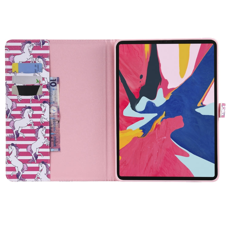For iPad Pro 11 (2018) Colored Drawing Pattern Horizontal Flip PU Leather Case with Holder & Card Slots & Wallet(Horse) - iPad Pro 11 (2018) Cases by buy2fix | Online Shopping UK | buy2fix
