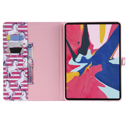 For iPad Pro 11 (2018) Colored Drawing Pattern Horizontal Flip PU Leather Case with Holder & Card Slots & Wallet(Horse) - iPad Pro 11 (2018) Cases by buy2fix | Online Shopping UK | buy2fix