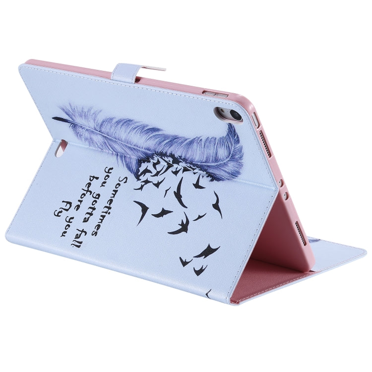 For iPad Pro 11 (2018) Colored Drawing Pattern Horizontal Flip PU Leather Case with Holder & Card Slots & Wallet(Feather) - iPad Pro 11 (2018) Cases by buy2fix | Online Shopping UK | buy2fix