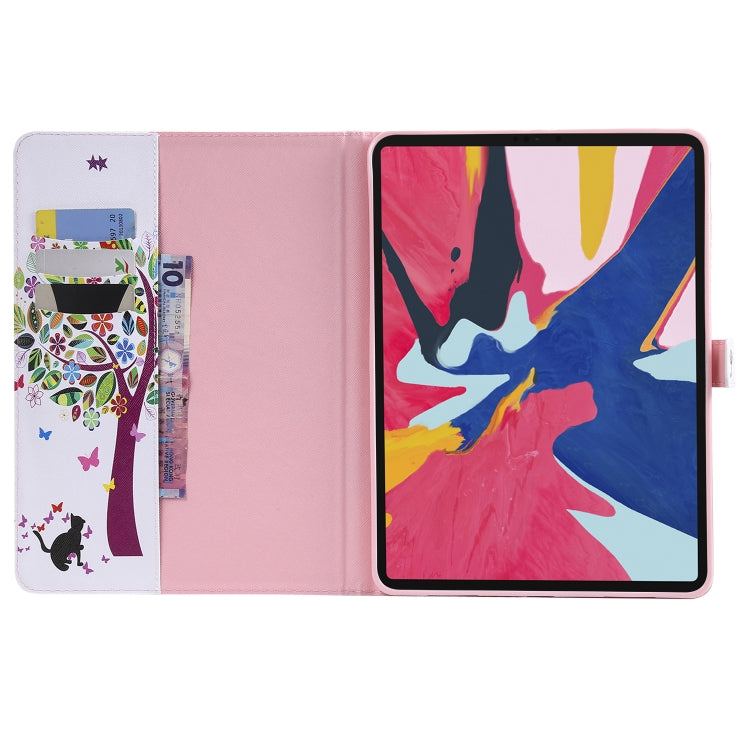 For iPad Pro 11 (2018) Colored Drawing Pattern Horizontal Flip PU Leather Case with Holder & Card Slots & Wallet(Cat and Tree) - iPad Pro 11 (2018) Cases by buy2fix | Online Shopping UK | buy2fix