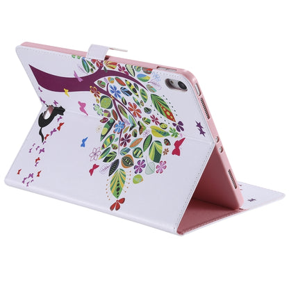 For iPad Pro 11 (2018) Colored Drawing Pattern Horizontal Flip PU Leather Case with Holder & Card Slots & Wallet(Cat and Tree) - iPad Pro 11 (2018) Cases by buy2fix | Online Shopping UK | buy2fix